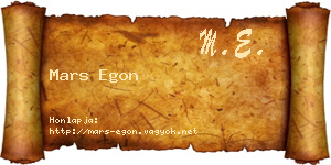 Mars Egon névjegykártya